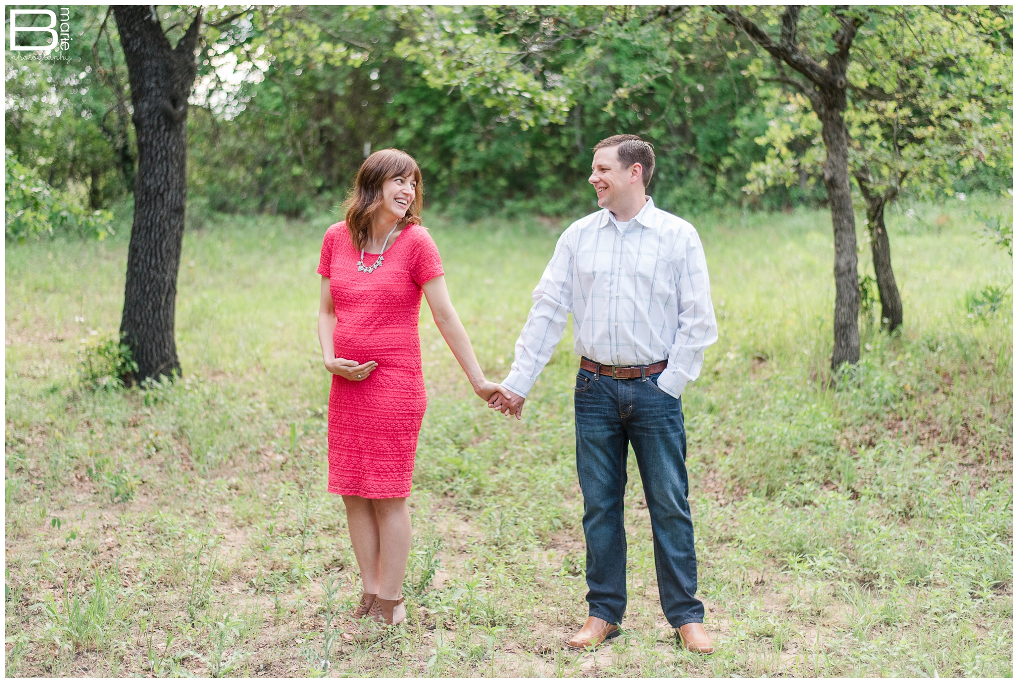 Kingwood Maternity Photographer - maternity session on ranch with two dogs