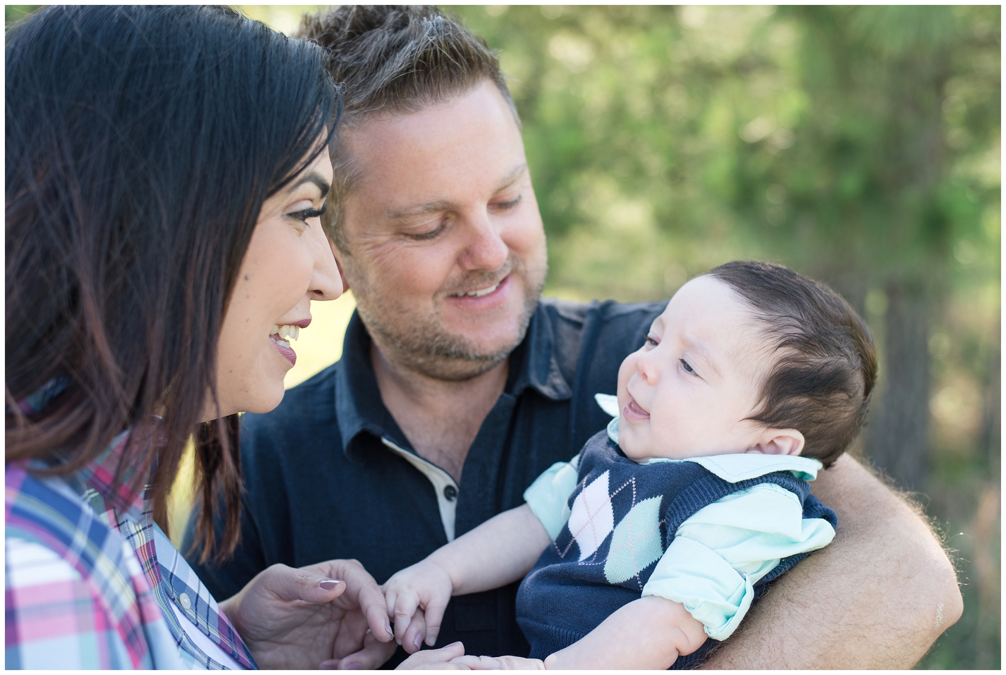 Kingwood child photographer session with 3 month old baby boy & his parents