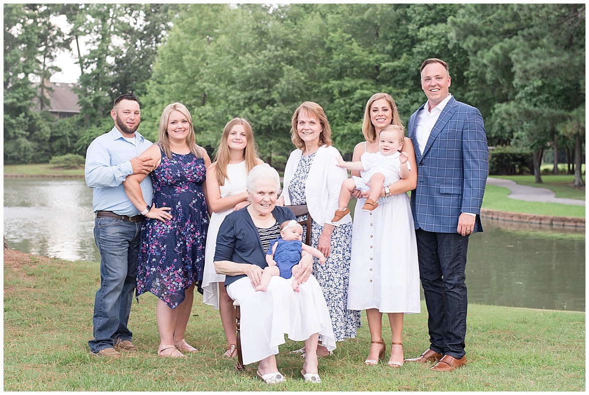 Kingwood photographer's session with 4 generations of a family in Atascocita, Texas