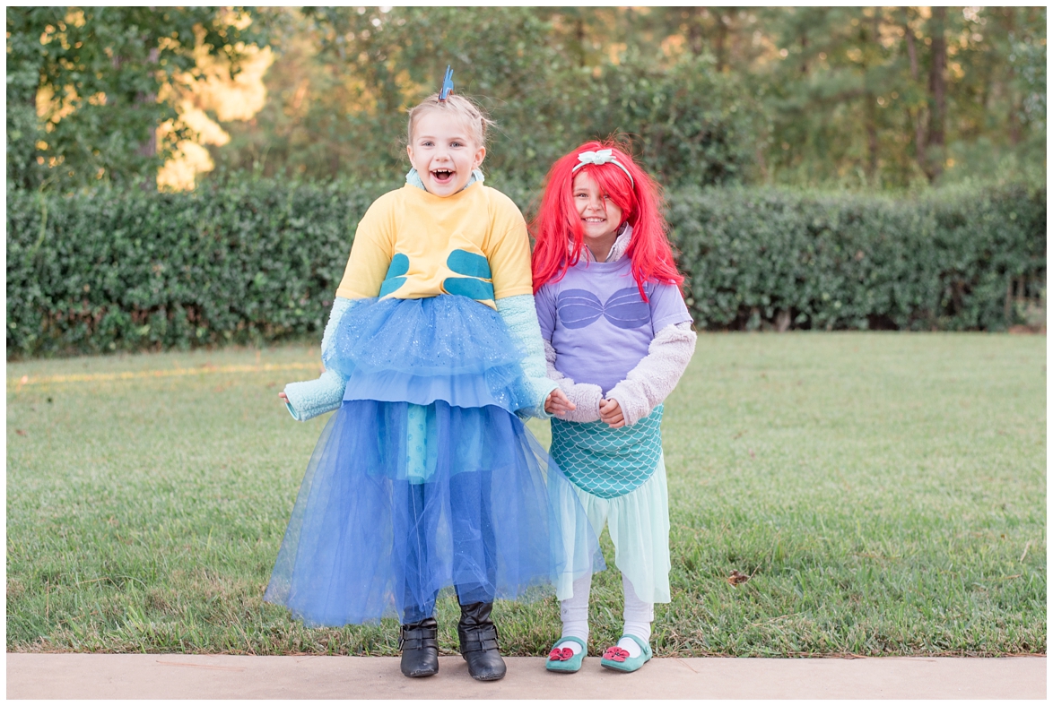 Family Halloween costumes of characters from The Little Mermaid